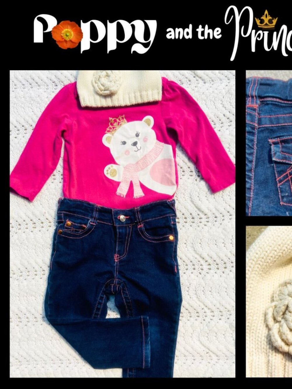 Fall 3 Piece Kids Outfit! True Religion Jeans - (24M) - By Poppy & Princess